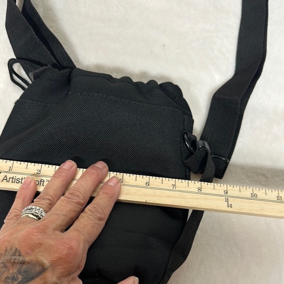 Black Belt Bag with Adjustable Strap and Drawstring Closure - Picture 6 of 10